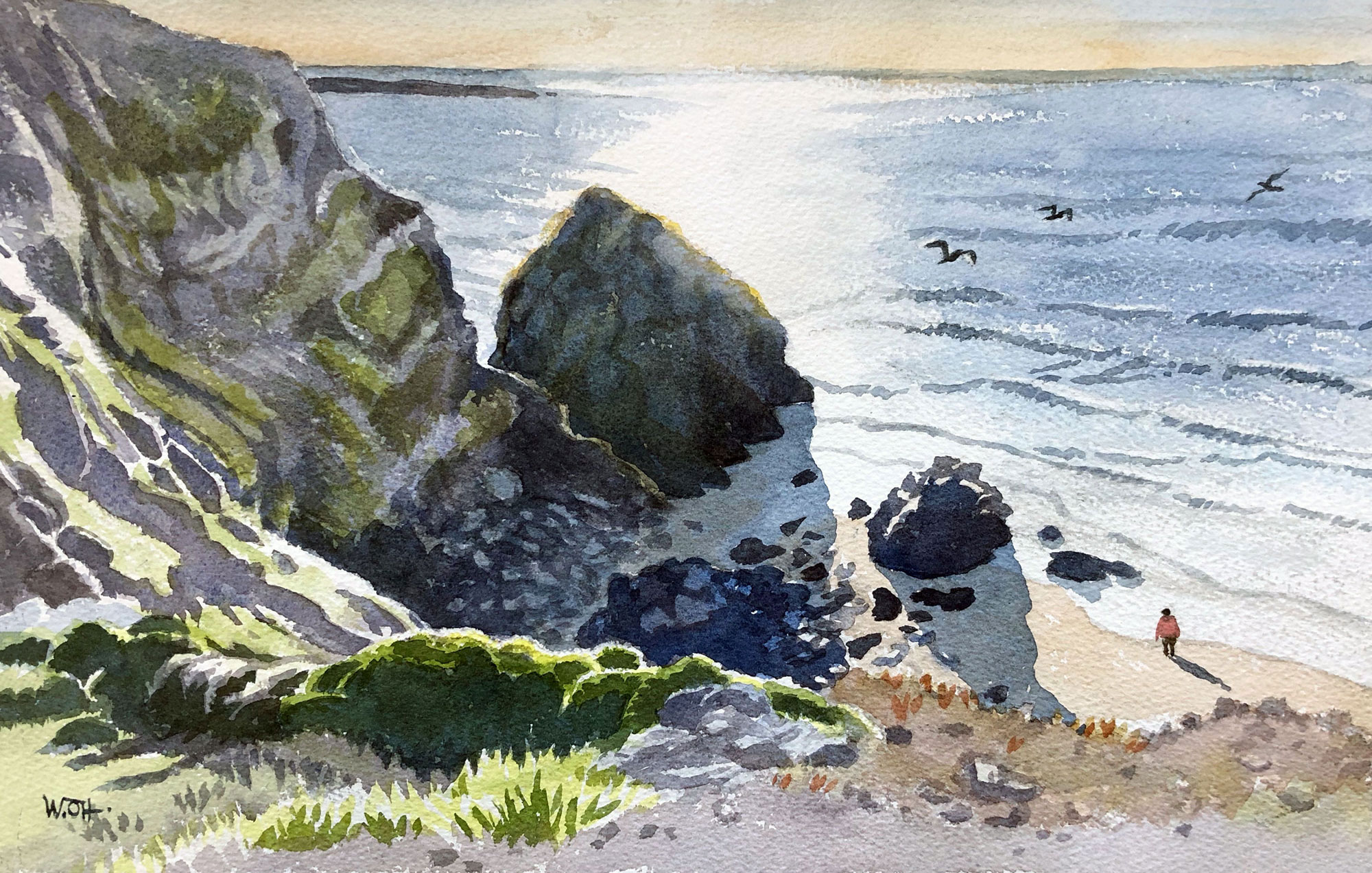 Carnewas beach and cliffs, Cornwall